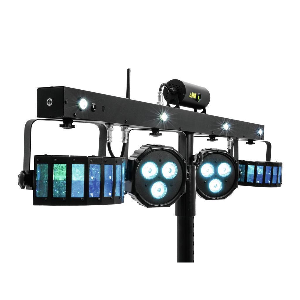 Eurolite LED KLS Laser Bar FX-Lichtset + Omnitronic M-2 Boxenhochständer