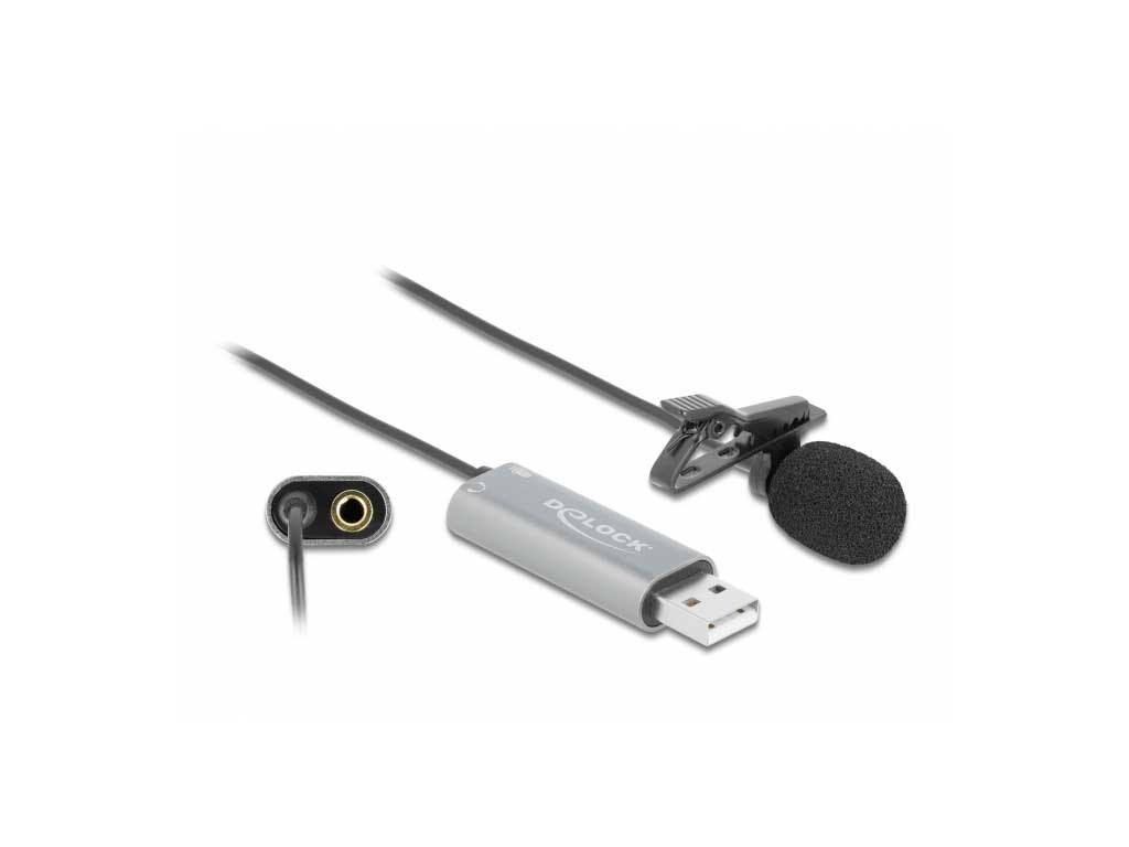 Delock Krawatten Lavalier Mikrofon USB Omnidirektional mit C
