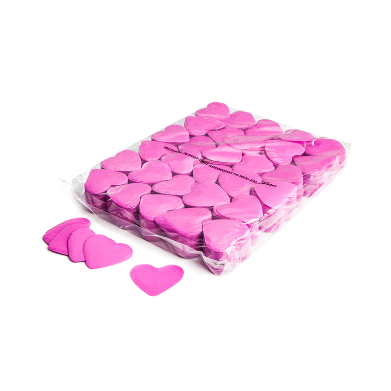 Slowfall confetti hearts Ø 55mm - Pink